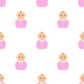 Little Girl with Pacifier Seamless Pattern Royalty Free Stock Photo