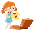 Little girl packing suitcase Royalty Free Stock Photo