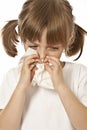 Little girl with paper handkerchief Royalty Free Stock Photo