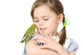 Little girl with Parrot Royalty Free Stock Photo