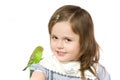 Little girl with Parrot Royalty Free Stock Photo