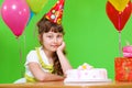 Little girl in a party hat Royalty Free Stock Photo