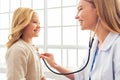 Little girl and pediatrician Royalty Free Stock Photo