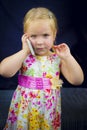Little girl on the phone Royalty Free Stock Photo