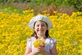 Little Girl Picking Flowers Royalty Free Stock Photo