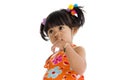 Little girl picking her nose Royalty Free Stock Photo