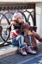 Little girl in a pink beret Royalty Free Stock Photo