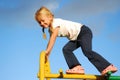 Little girl on playground Royalty Free Stock Photo