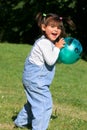 Little Girl Playing Ball Royalty Free Stock Photo