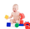 Little girl playing with bright toys on playground Royalty Free Stock Photo