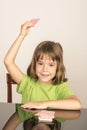 Little girl playing cards Royalty Free Stock Photo