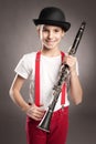 Little girl playing clarinet