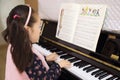 Little girl playing the piano at home Royalty Free Stock Photo