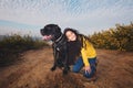 A Little girl playing with her pet dog Royalty Free Stock Photo