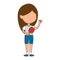 little girl playing ping pong character Royalty Free Stock Photo