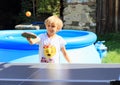 Little girl playing ping-pong Royalty Free Stock Photo