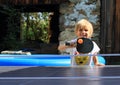 Little girl playing ping-pong Royalty Free Stock Photo