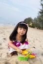 Little girl playing sand Royalty Free Stock Photo