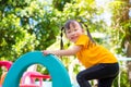 Little girl playing at school playground Royalty Free Stock Photo