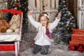 Little girl playing with snow Royalty Free Stock Photo