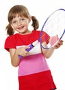 Little girl playing tennis Royalty Free Stock Photo