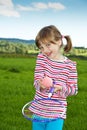 Little girl playing tennis Royalty Free Stock Photo