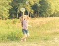 Little girl playing tennis Royalty Free Stock Photo