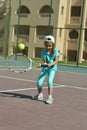 Little girl playing tennis Royalty Free Stock Photo