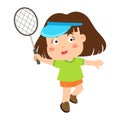 Little girl playing tennis Royalty Free Stock Photo