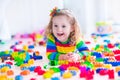 Little girl playing with toy blocks Royalty Free Stock Photo