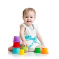 Little girl playing with toys Royalty Free Stock Photo