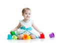 Little girl playing with toys Royalty Free Stock Photo