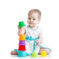 Little girl playing with toys Royalty Free Stock Photo