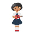 Little girl playing ukulele Royalty Free Stock Photo