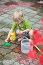 Little girl playing with water Royalty Free Stock Photo