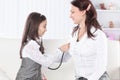 Little girl plays with her mother in the doctor Royalty Free Stock Photo