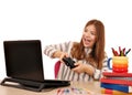 Little girl plays a video game Royalty Free Stock Photo