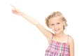 Little girl pointing her finger Royalty Free Stock Photo