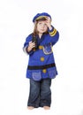 Little Girl in Police Costume Royalty Free Stock Photo