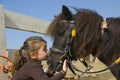 Little girl and pony Royalty Free Stock Photo