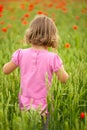 Little girl in poppy field Royalty Free Stock Photo