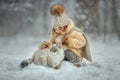 Little girl portrait with cat Royalty Free Stock Photo