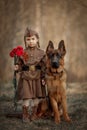 Little girl  portrait in Soviet military uniform Royalty Free Stock Photo