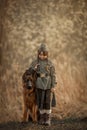 Little girl portrait in Soviet military uniform Royalty Free Stock Photo