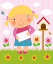 A little girl posting letter Royalty Free Stock Photo