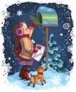 A little girl posting a letter to Santa Royalty Free Stock Photo