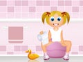 Little girl on the potty