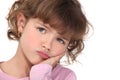 Little girl pouting Royalty Free Stock Photo