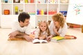 Little girl practice reading Royalty Free Stock Photo