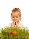 Little girl preparing for easter